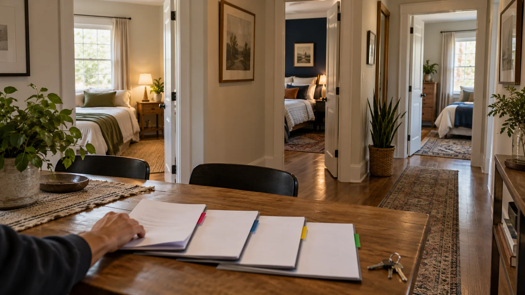 Separate bedroom entrances and individual lease agreements inside a room-by-room rental property