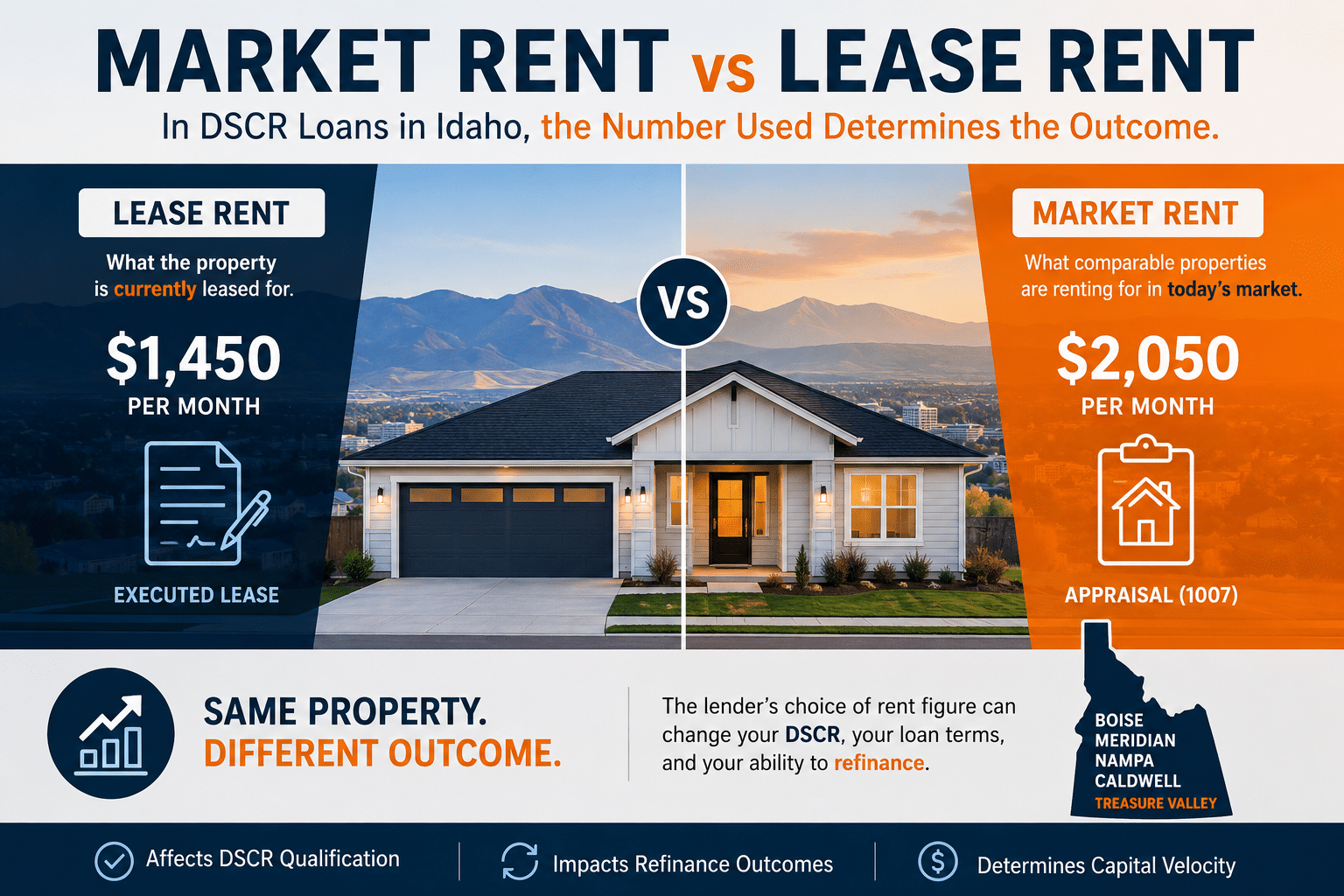Market Rent vs Lease Rent in DSCR Loans in Idaho: Why the Number Used Determines the Outcome