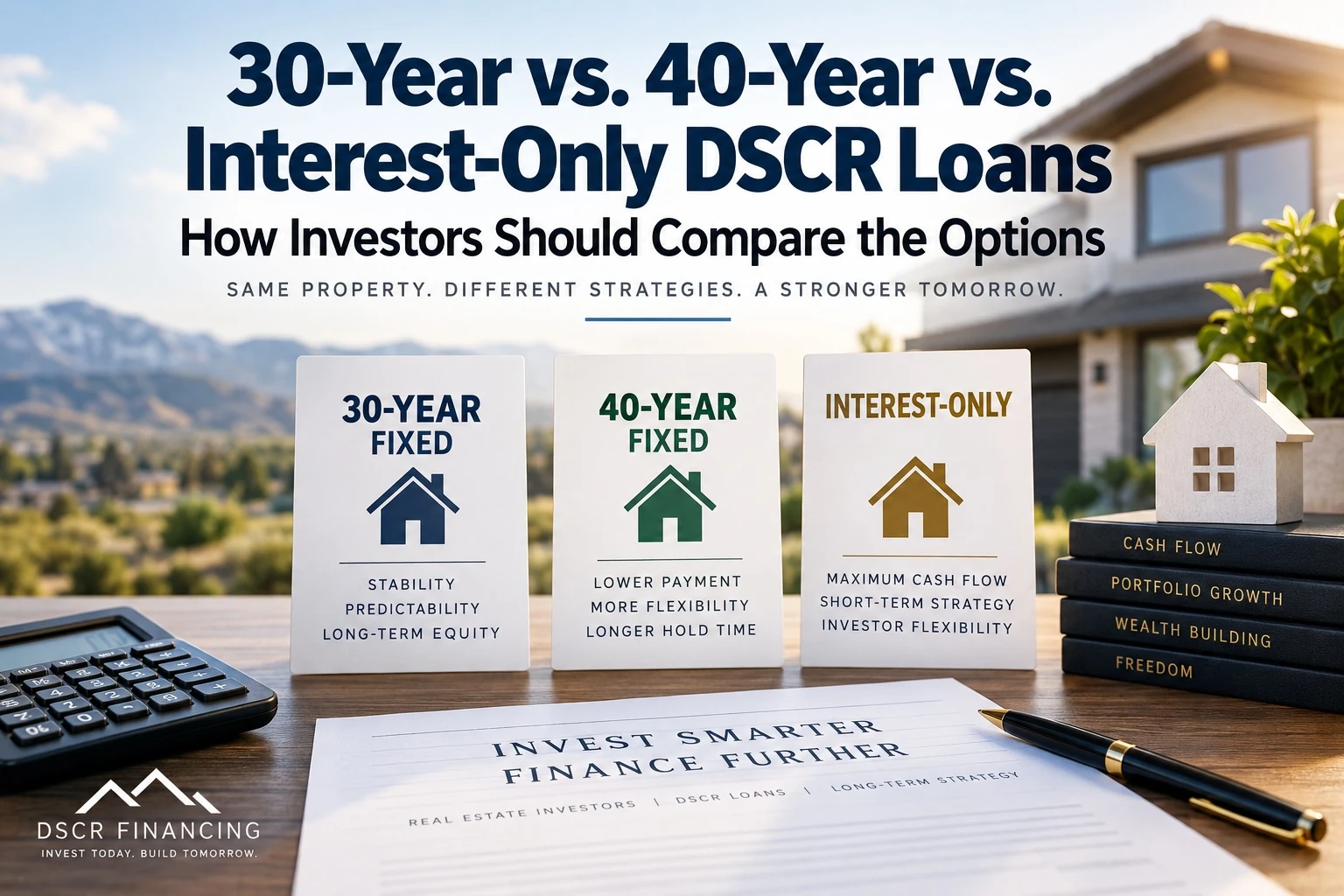 30-year, 40-year and interest-only DSCR loan options for real estate investors